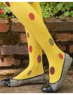 Mi-bas-opaque-Kiwi-pois-de-couleurs-avant 2