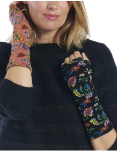 Mitaines-Manchons-Dub-et-Drino-coton-noir-orange-asymétrique 2