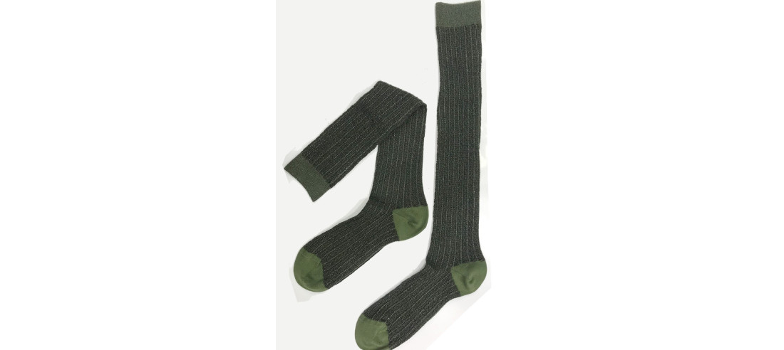 Mi-bas-Ciocca-1912-Cotes-lurex-coton-Kaki-plat