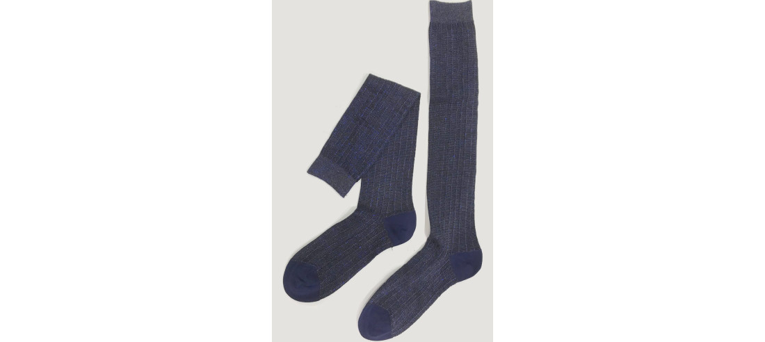 Mi-bas-Ciocca-1912-Cotes-lurex-coton-bleu-plat