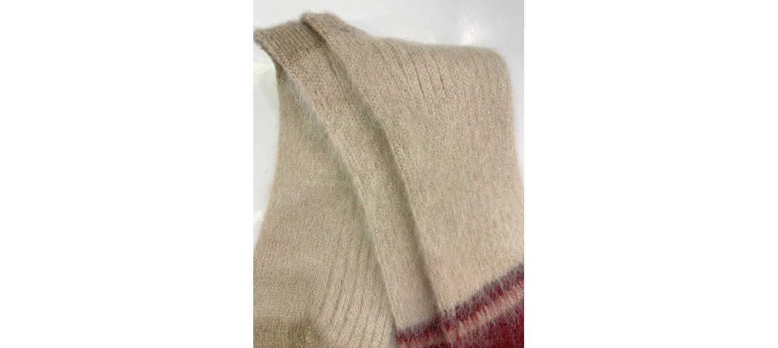 Chaussettes-Ciocca-1912-laine-polaire-et-mohair-bleu-klein-corde-détail