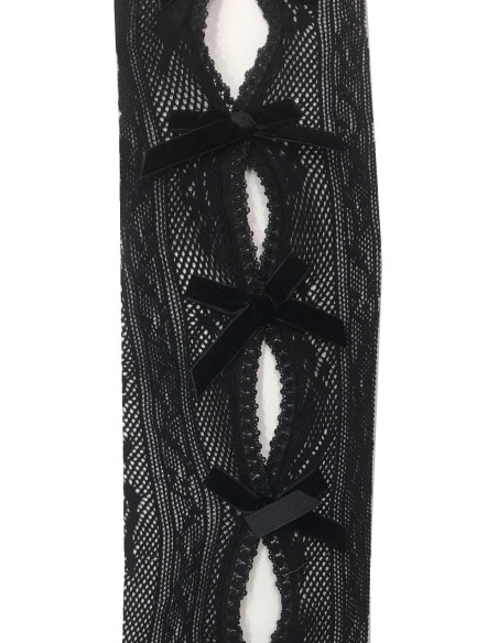Collant-resille-dentelle-noir-à rubans-noir