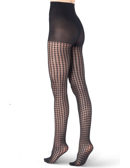 Collant Emilio Cavallini Joli motif géométrique pied de poule