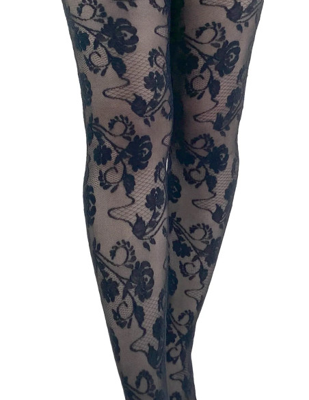 Collant-pamela-mann-dentelle-flocké-noir-détail matière
