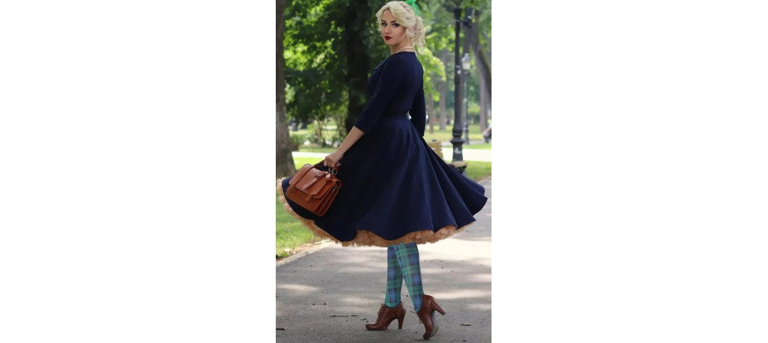 Collant-pamela-mann-imprimé-tartan-vert-tendance