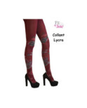 Collant fil de joie lycra Roses Bordeaux