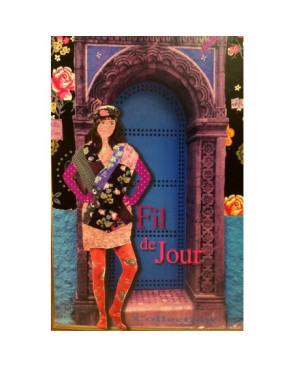  Collant fil de joie lycra Roses Bordeaux