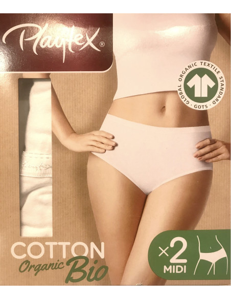 Pack 2 Slips midi Playtex Coton Bio