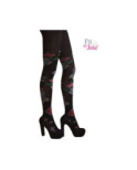 Collant fil de joie Roses noires lycra