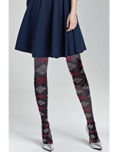 COLLANT-argyle-gris-losanges-marine-bordeaux-porté