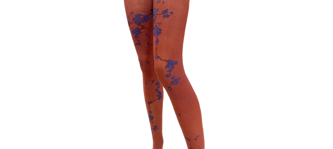 Collant-berthe-aux-grands-pieds-sakura-Fleuri-ROUGE-FONCE-3-quart