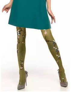 Collant-berthe-aux-grands-pieds-sakura-Fleuri-vert-amande-vrai