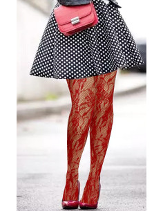 Collant-LPC-Dentelle-florale-rouge-détail-porté