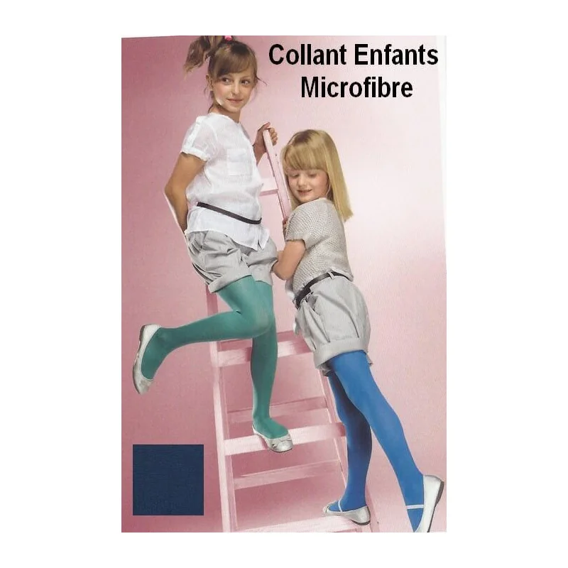 Collant Enfant Microfibre Tendance Bleu Vert