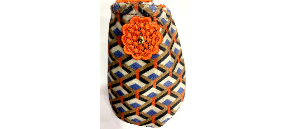 Chausson-coréen-lpc-ixli-Terrazo-orange-détail