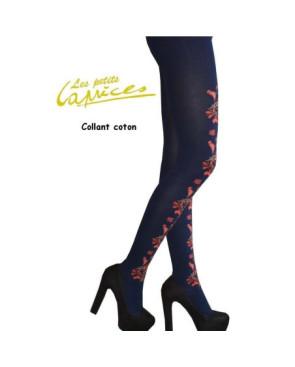 Collant Coton arbre fleuri blue LPC