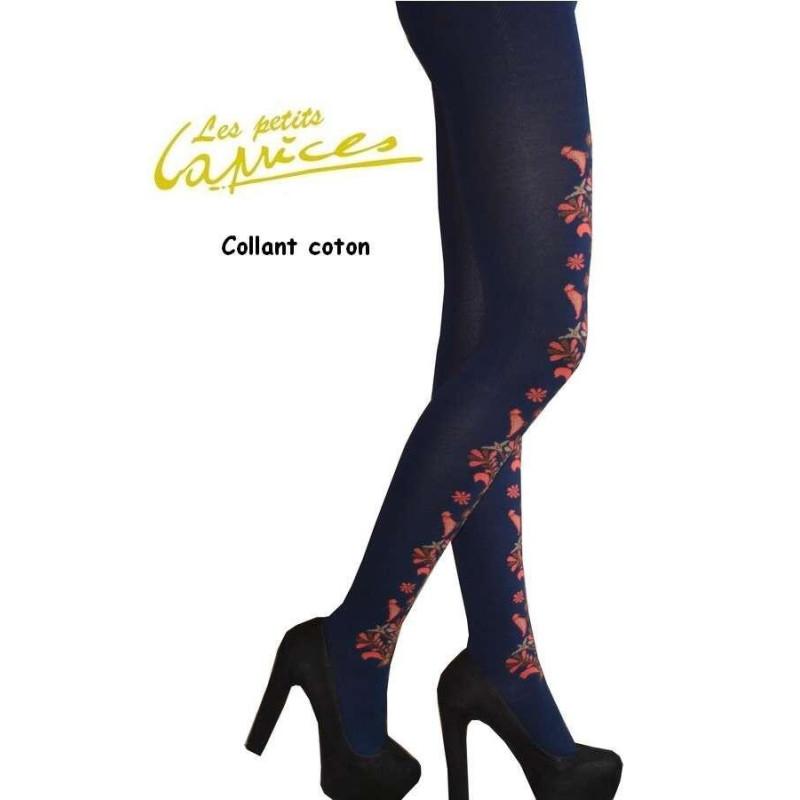 Collant Coton arbre fleuri blue LPC