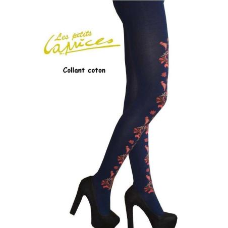 Collant Coton arbre fleuri blue LPC