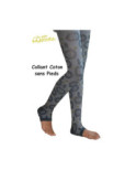 Collant sans pieds Fleurs grises  coton