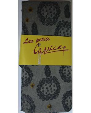  Collant sans pieds Fleurs grises  coton