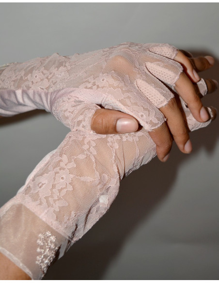 Mitaines-dentelle-lyocell-d-été-rafraichissante-anti-uv-rosé