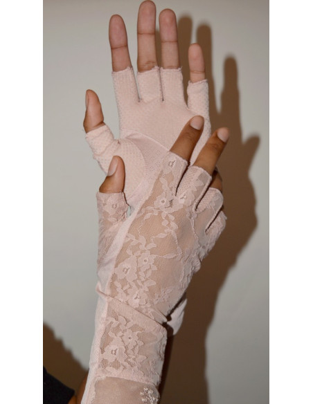 Mitaines-dentelle-lyocell-d-été-rafraichissante-anti-uv-rosé-droit