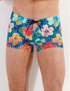 Boxer-de-bain-HOM-Dino-turquoise-print