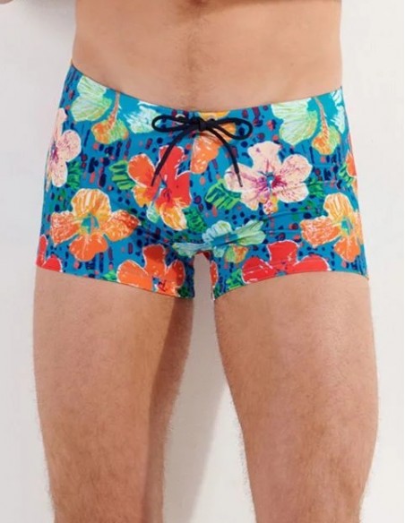 Boxer-de-bain-HOM-Dino-turquoise-print