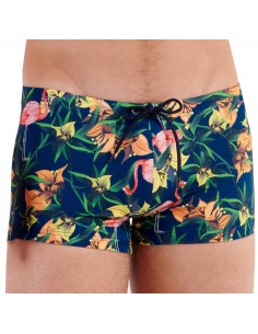 Boxer-de-bain-HOM-Flamingo-Bleu-profil 2