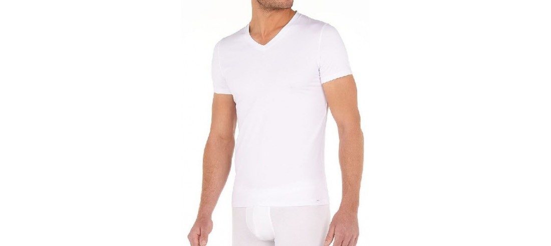 T shirt Col V Hom coton modal