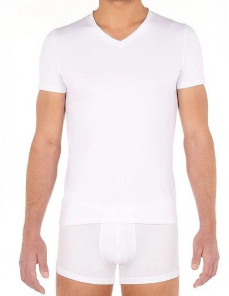 T shirt Col V Hom coton modal