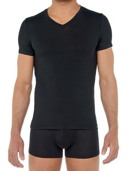 T shirt Col V Hom coton modal