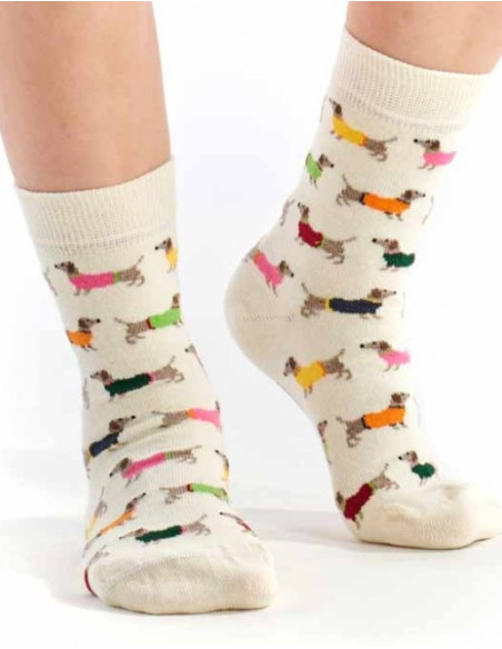 Chaussettes-Coton-pom-de-pin-ivoire-tekel-multi