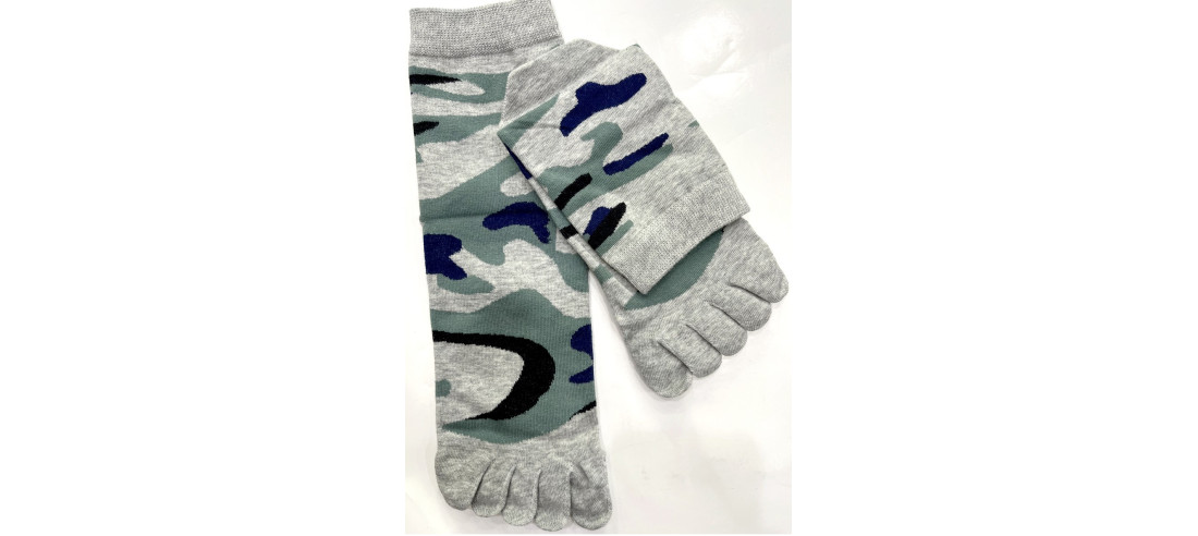 chaussettes-coton-5-doigts-tendance-camouflage-gris