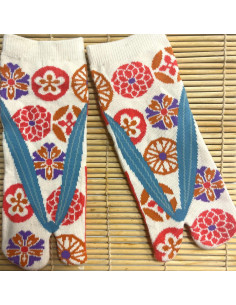 Chaussettes Japonaises Tabis Anémones fleuries