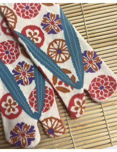 Chaussettes Japonaises Tabis Anémones fleuries 2