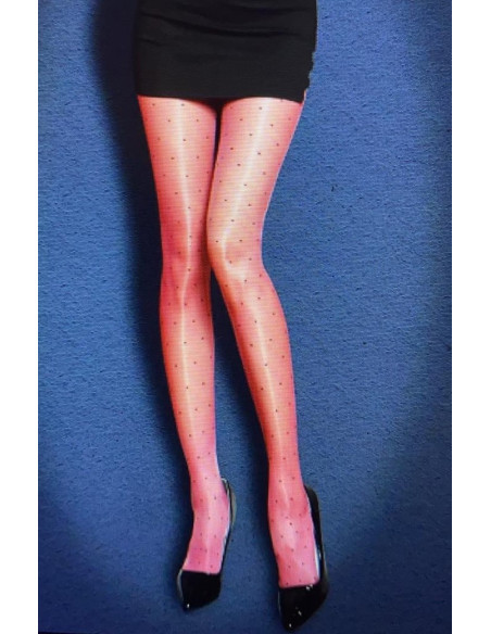 Collants-plumetis-rose-pois-noirs-lpc