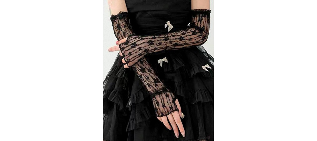 Mitaines longues Dentelle  Œillets chics