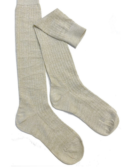 Mi-bas-cotes-fines-viscose-or-doré-lurex-entier