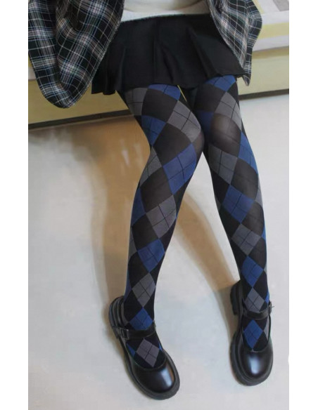 Collant-opaque-losanges-large-noir-antracithe-bleu
