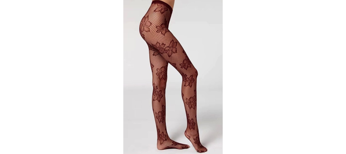 Collants-Les-petits-caprices-Dentelle-large-fleurs-bordeaux