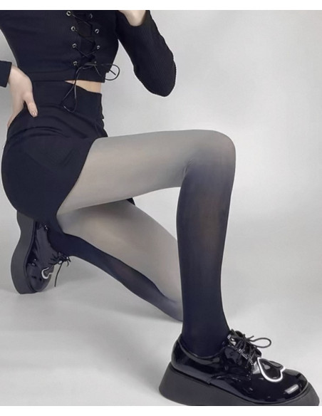 Collant Opaque Dégradé  noir Gris