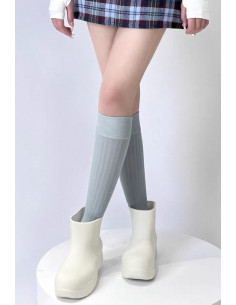 Mi-bas-COTON-fin-cotes-chics-rose-hortensia 2