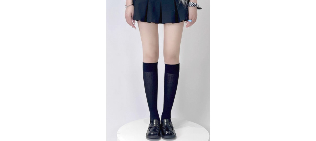 Mi-bas-COTON-fin-cotes-chics-noir