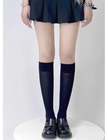 Mi-bas-COTON-fin-cotes-chics-noir