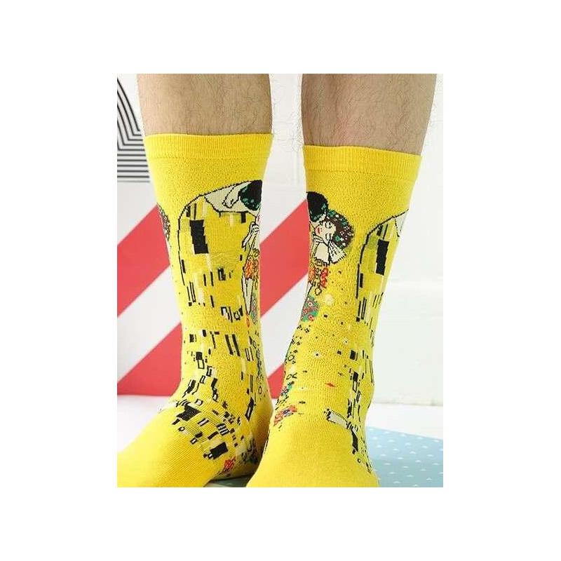 Chaussette tableau célebre baiser de Klimt