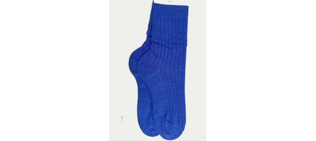 Chaussettes-coton-lurex-cotes-chics-Bleu-royal