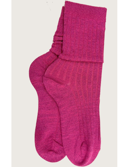 Chaussettes-coton-lurex-cotes-chics-fushia
