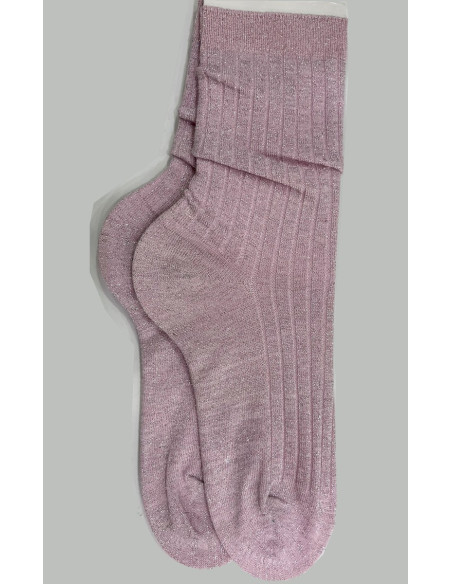 Chaussettes-coton-lurex-cotes-chics-rose