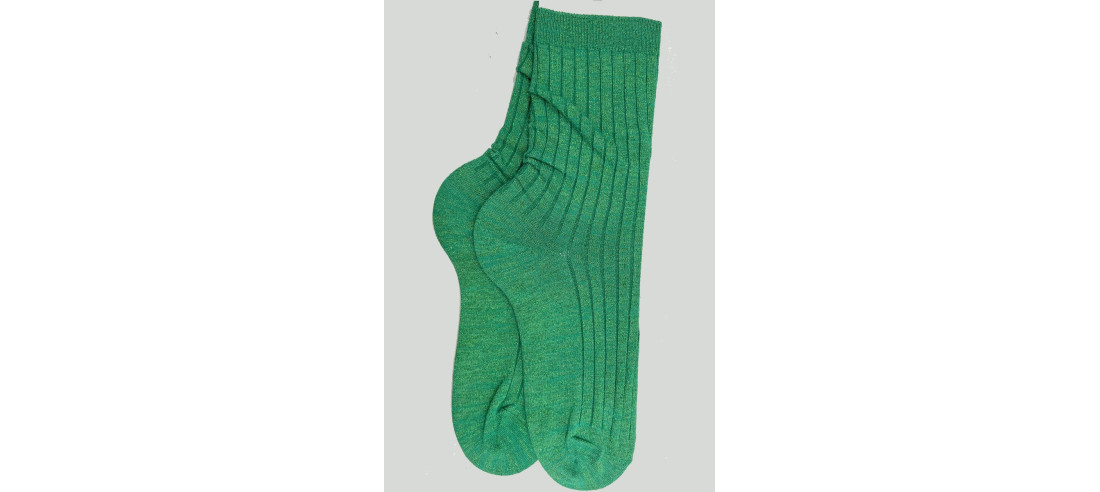 Chaussettes-coton-lurex-cotes-chics-vert-profond